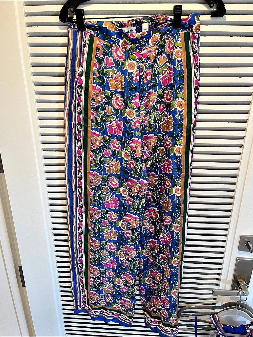 Veronica Beard Floral Wide Leg Pants in Blue & Pink Size 6